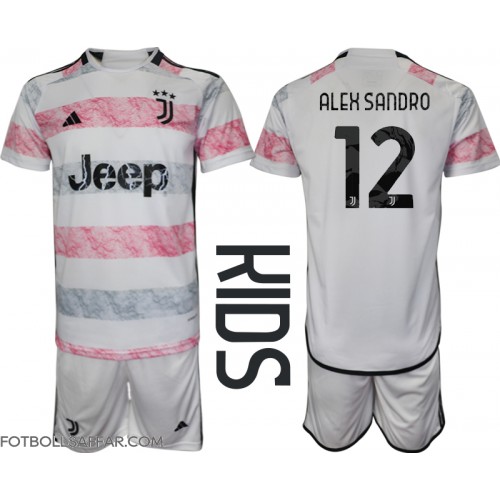 Juventus Alex Sandro #12 Bortadräkt Barn 2023-24 Kortärmad (+ Korta byxor)
